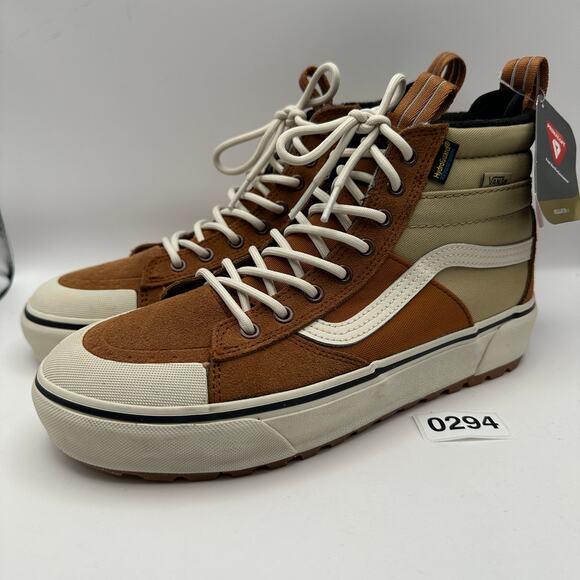 Vans Brown and Cream High-Top Athletic Shoes - Picture 2 of 6
